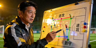 足球战术分析板，教练讲解战术